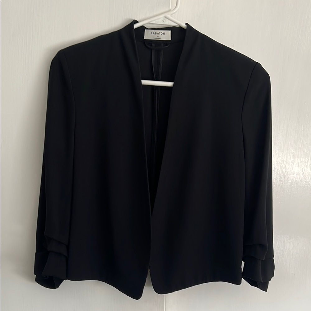 Aritzia Black Blazer with Open Front and Long Sleeves